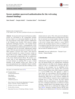 Secure modular password authentication for the web using channel