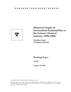 Historical Origins of Environment Sustainability in the German