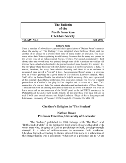 2006 Fall - The Bulletin of the North American Chekhov Society