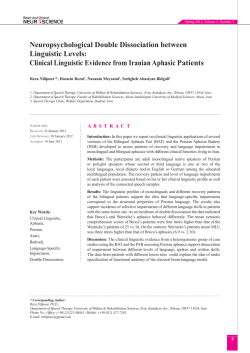 Neuropsychological Double Dissociation between Linguistic Levels