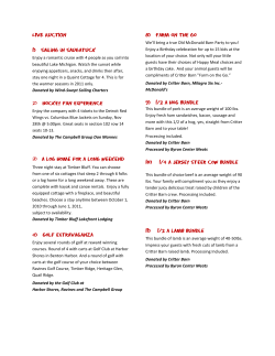 LIVE AUCTION 1) SailiNg iN Saugatuck Enjoy a