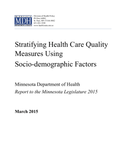Stratifying Health Care Quality Measures Using Socio
