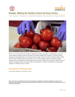 Nudges: Making the Healthy Choice the Easy Choice