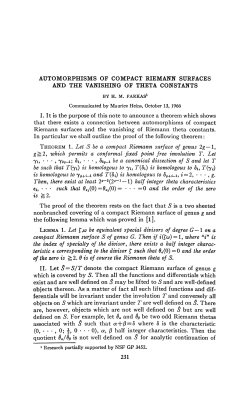 AUTOMORPHISMS OF COMPACT RIEMANN