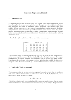 Random Regression Model