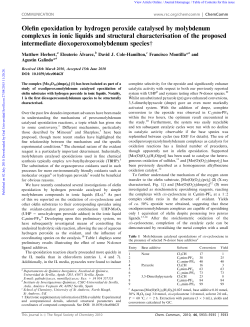 Olefin epoxidation by hydrogen peroxide catalysed by