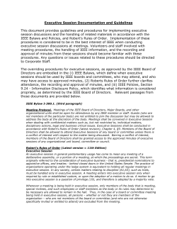 Executive Session Documentation and Guidelines This document