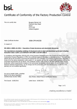 Certificate of Conformity of the Factory Production