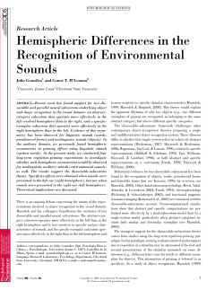 Hemispheric Differences in the Recognition of Environmental