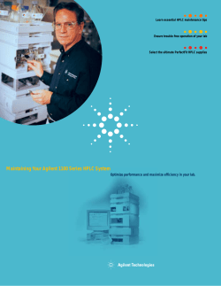 Maintaining Your Agilent 1100 Series HPLC System