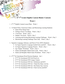 6 -7 Grade Eligible Content Binder Contents Week 1