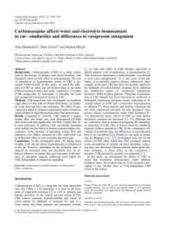 Carbamazepine affects water and electrolyte homoeostasis in rat