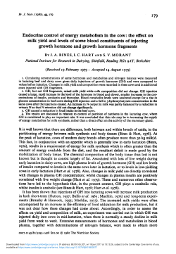 Endocrine control of energy metabolism in the cow