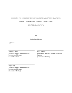 Assessing the effects of invasive Ligustrum sinense