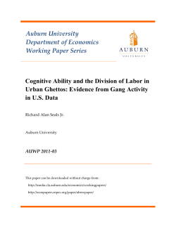 Cognitive Ability and the Division of Labor in Urban Ghettos