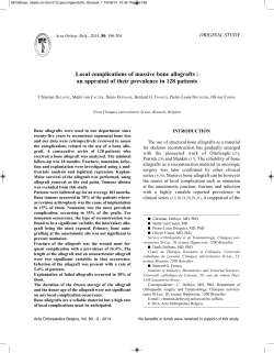 Local complications of massive bone allografts: an appraisal of their