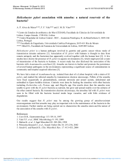 Helicobacter pylori association with amoeba: a natural reservoir of