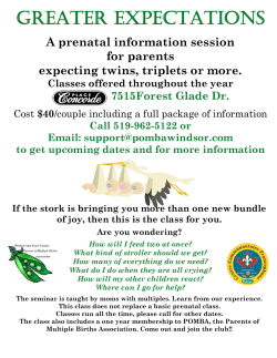 Prenatal Workshop - Parents of Multiple Births Association