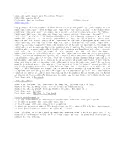 American Literature and Political Theory K20.1592/spring 2012
