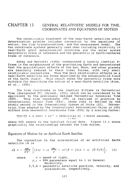 general relativistic models for time, coordinates and