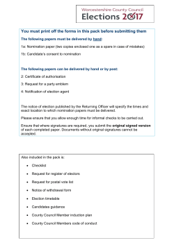 Nomination Pack - Wychavon District Council