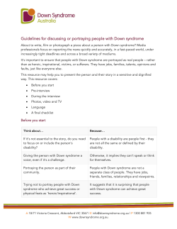 Media Guidelines - Down Syndrome Australia