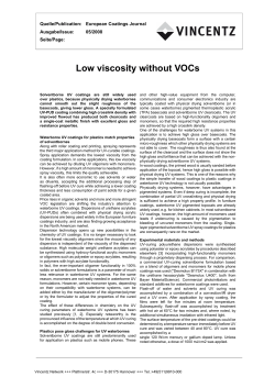 Low viscosity without VOCs