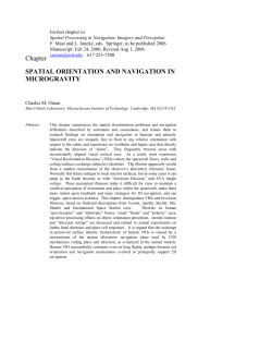 Spatial Orientation and Navigation In Microgravity