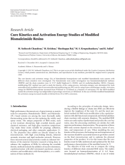 Cure Kinetics and Activation Energy Studies of Modified