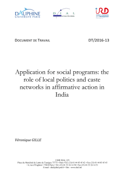 Application for social programs: the role of local politics and caste