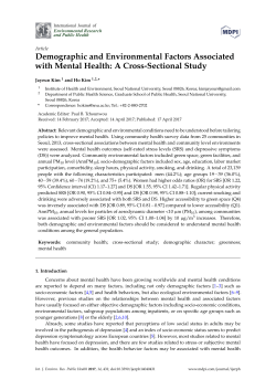 Demographic and Environmental Factors Associated with Mental