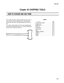 Chapter 45 CHOPPING TOOLS