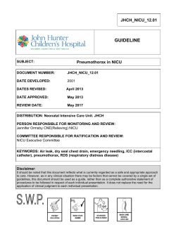 Pneumothorax in NICU