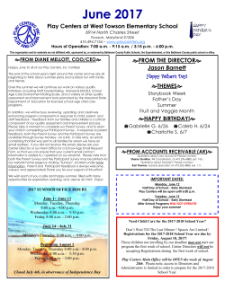 May 2017 - Play Centers, Inc.