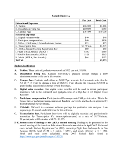 Sample Budget A Per Unit Total Cost Educational