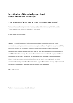 Investigation of the optical properties of hollow
