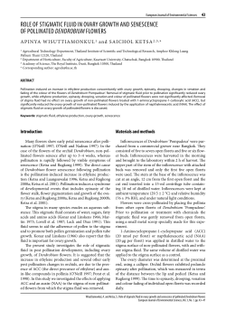 RoLe oF stIGMAtIC FLUID In oVARY GRoWtH AnD senesCenCe oF