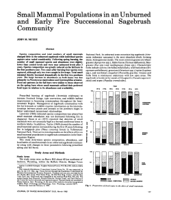 Small Mammal Populations in an Unburned and Early Fire