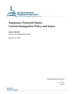 Temporary Protected Status: Current Immigration Policy and Issues