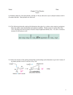 1 Name: Date: Chapter 9 Test Practice