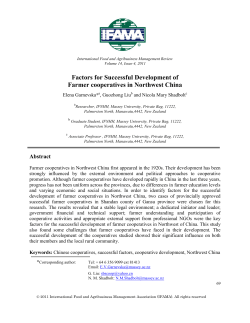 Factors for Successful Development of Farmer cooperatives in