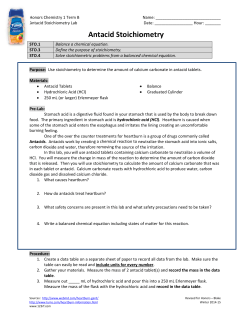 Antacid Stoichiometry - Anoka