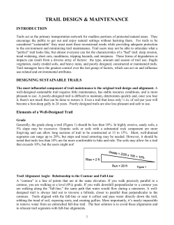 A Cursory Look at Trail Maintenance