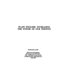 plain english: increasing - The Law Society of Saskatchewan