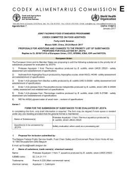 Agenda Item 7 CX/FA 17/49/13 January 2017 JOINT FAO/WHO