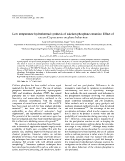 Low temperature hydrothermal synthesis of calcium phosphate