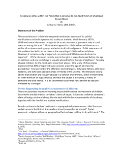 Myths Regarding Sexual Mistreatment of Children