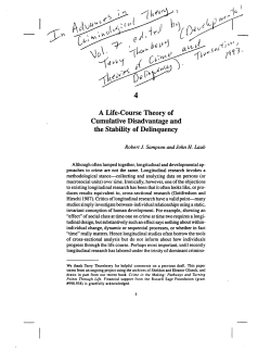 A Life-Course Theory of Cumulative Disadvantage and the Stability