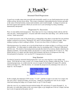 Structural Chord Progressions Progression Vs. Succession Song