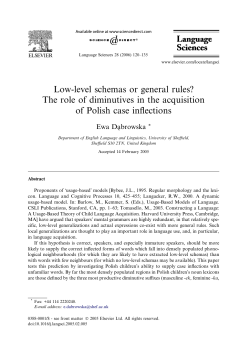 Low-level schemas or general rules?